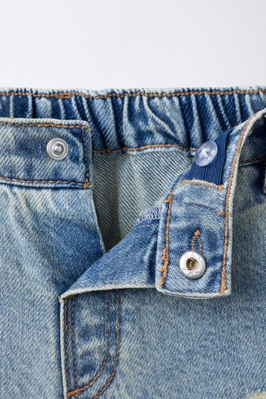 RIPPED DENIM BERMUDA SHORTS - Mid-blue by Zara - Image 2