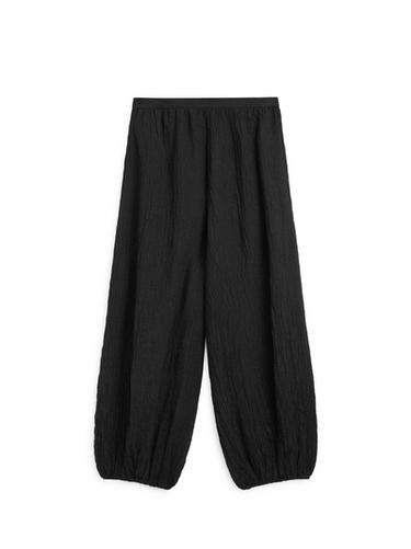 Zara Linen sarouel trousers - Black