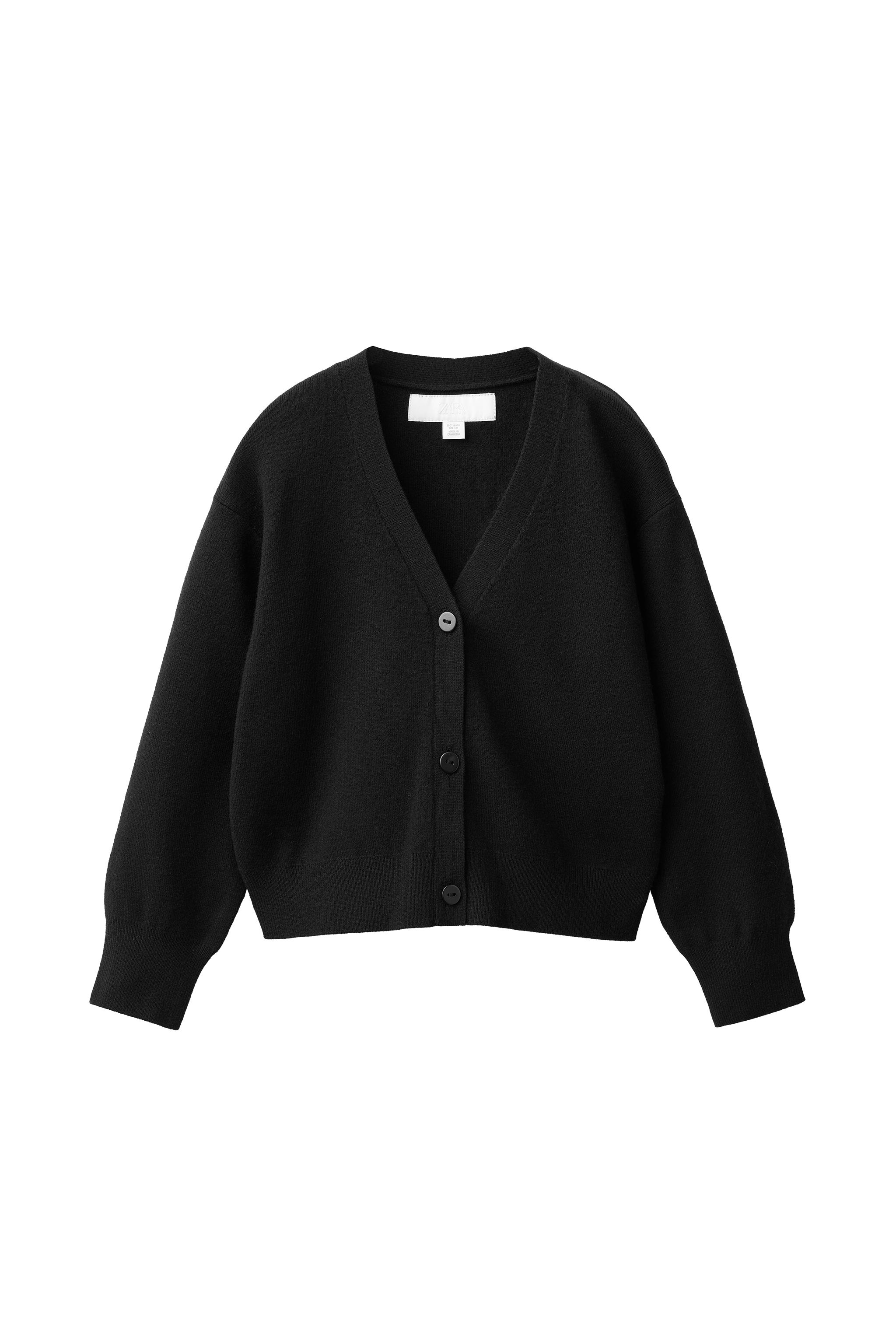 Vネック ニットカーディガン - ブラック | ZARA Japan / 日本