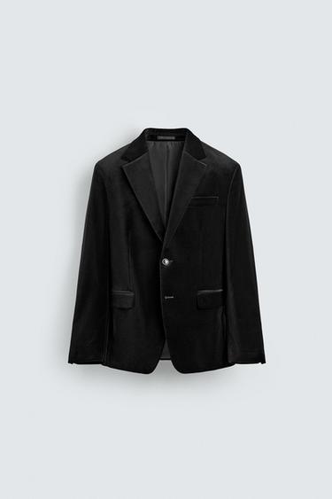 BLAZER REGULAR FIT TERCIOPELO - Negro de Zara