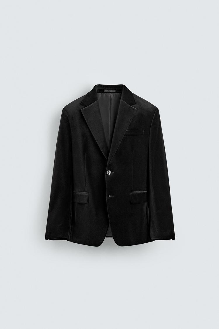 REGULAR FIT VELVET BLAZER
