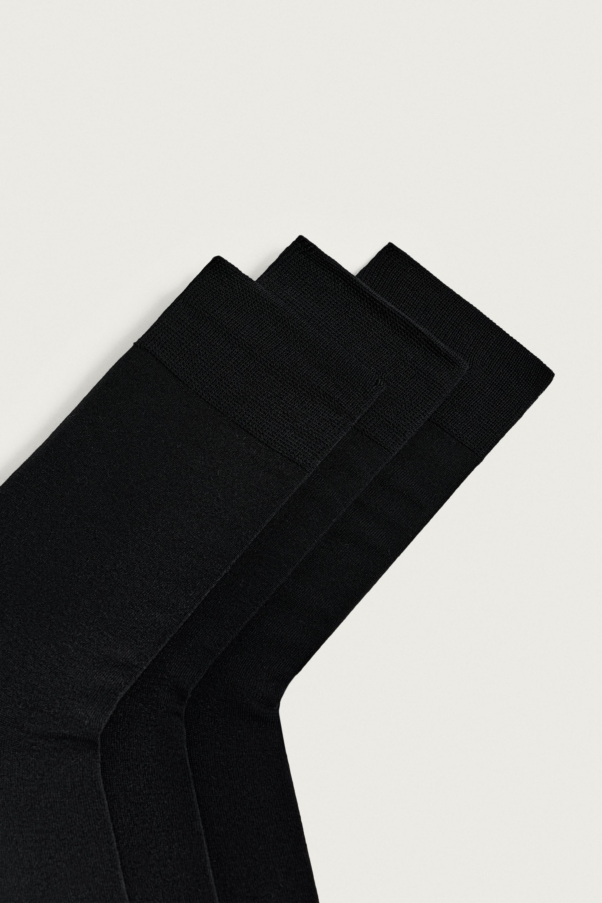 THREE-PACK OF MERCERIZED COTTON BLEND SOCKS
