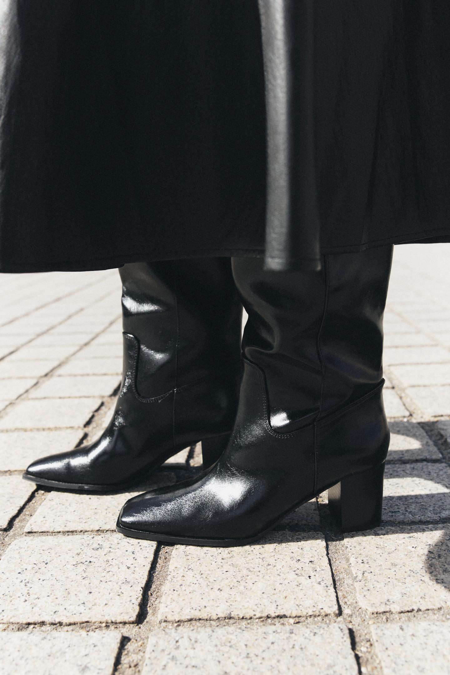 Женские ботинки Zara Block Heeled, цвет: Чёрный