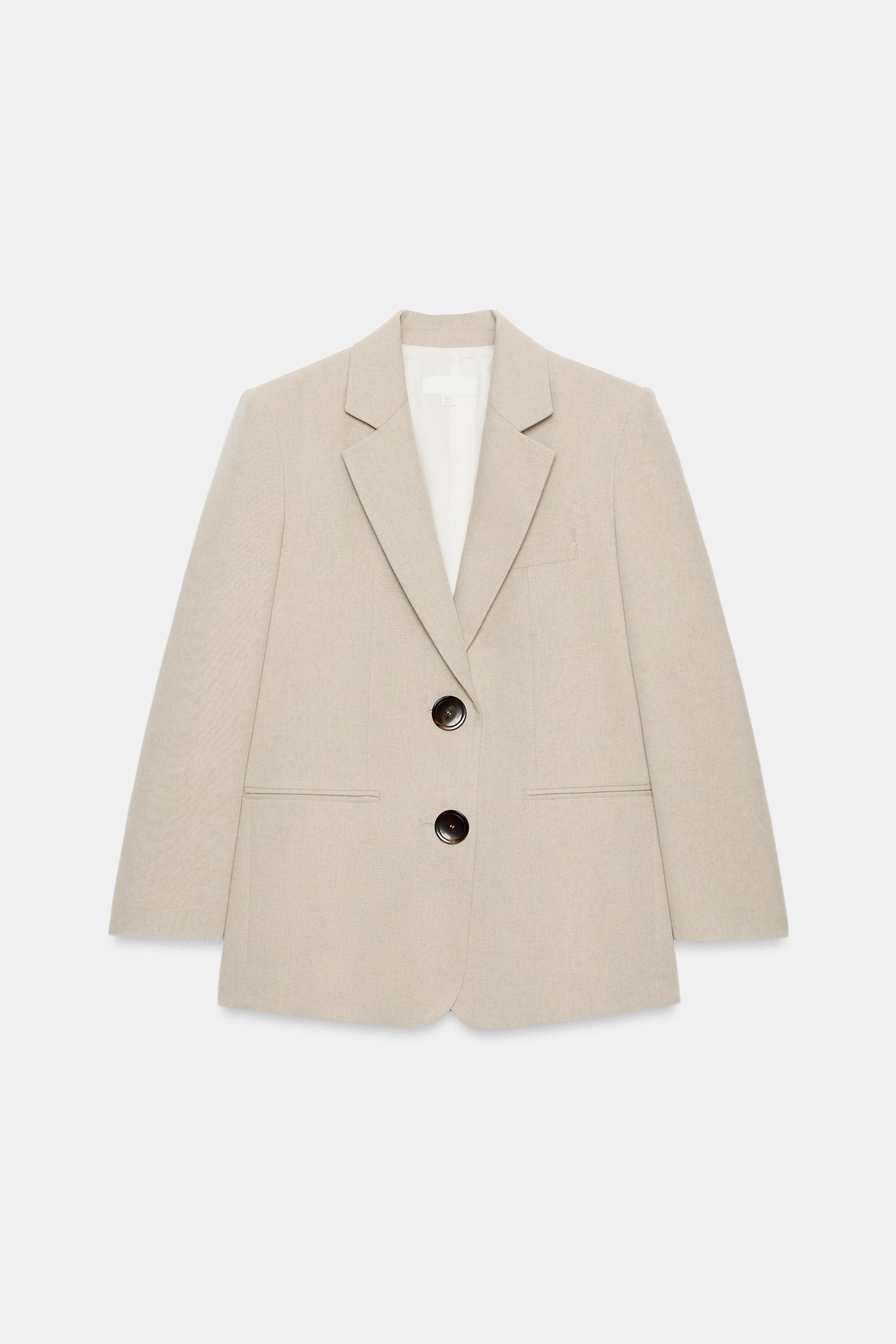 İKİ DÜĞMELİ VATKALI STRAIGHT FIT BLAZER - Görsel 9