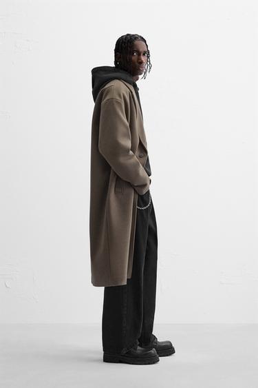 OVERSIZE FIT COAT - SAND/BROWN by Zara - Image 3