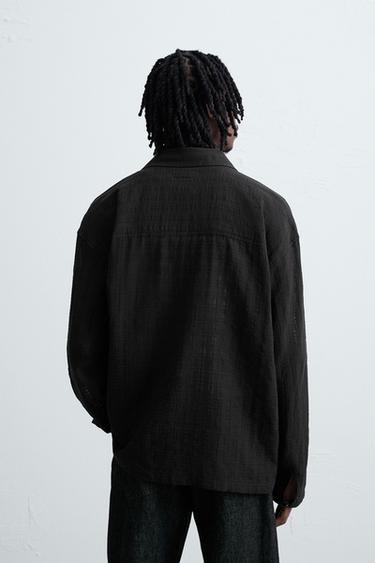 CHEMISE POLO STRUCTURÉE SEMI-TRANSPARENTE - Noir de Zara - Image 2