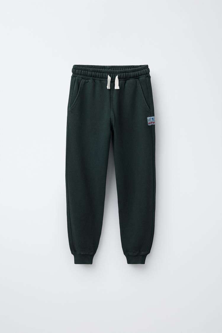 PANTALONI JOGGER GARMENT DYE Smeraldo ZARA Italia Italy