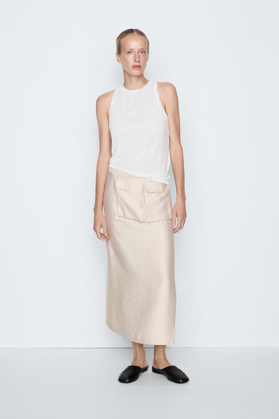 Zara Silk blend sleeveless top - STUDIO - Ecru - Image 0