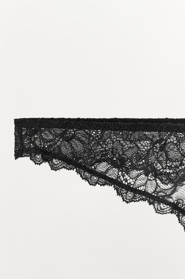 TANGA DENTELLE - Noir de Zara - Image 4