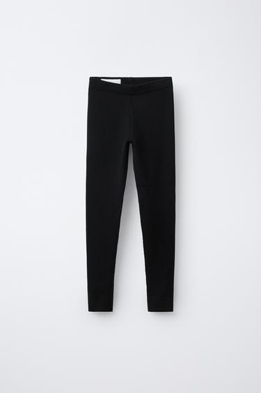 LEGGING PUNTO CANALÉ - Negro de Zara