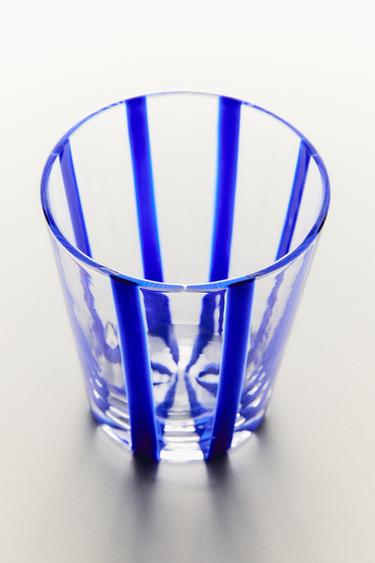 VERRE EN VERRE À LIGNES - Bleu de Zara