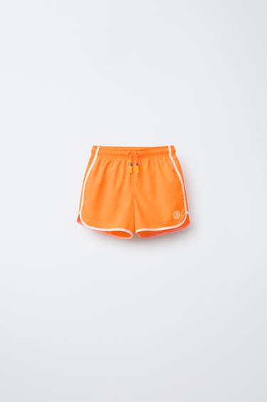 Zara 6-14 YEARS/ PALM TREE SWIM SHORTS - Orange