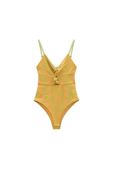 CUT-OUT JACQUARD BODYSUIT