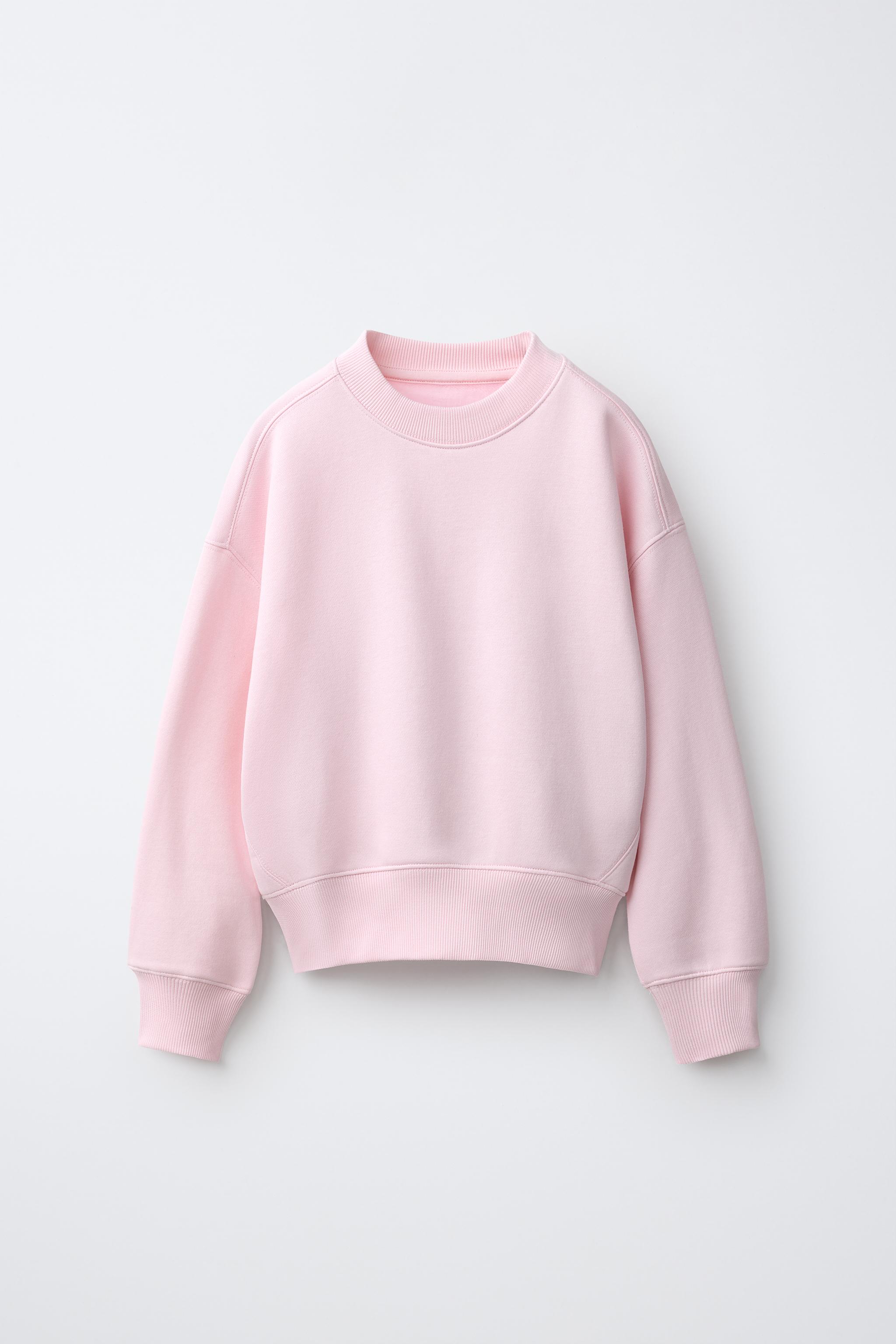 PLAIN JOGGING SWEATSHIRT — Pink