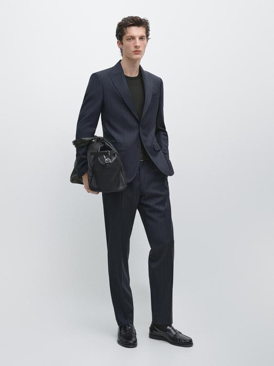 100% wool pinstriped suit blazer from Zara - $420