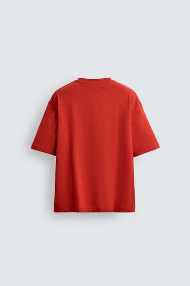 CONTRAST PRINT T-SHIRT - Red by Zara