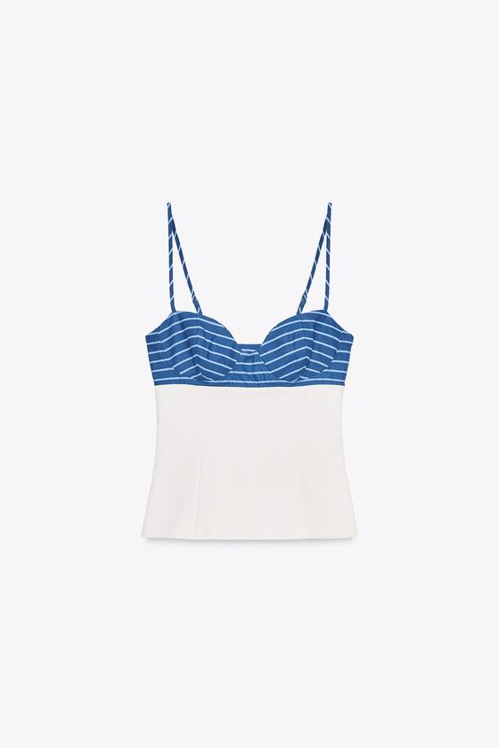 STRETCHY HANDKERCHIEF PRINT TOP