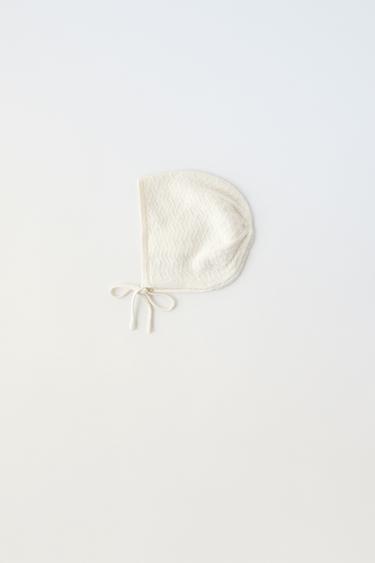 KNIT BONNET WITH SILK - Ecru by Zara - Image 0