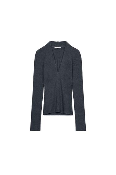 RIB V-NECK TOP