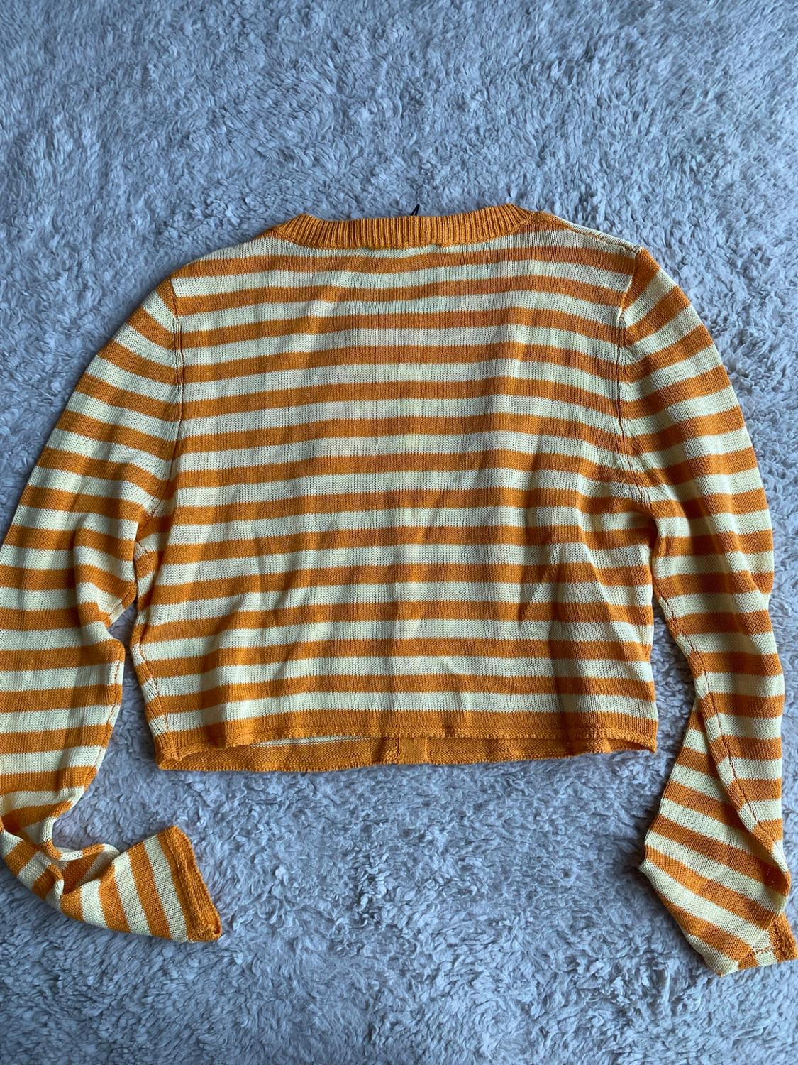 CROPPED STRIPED KNIT CARDIGAN - Image 4
