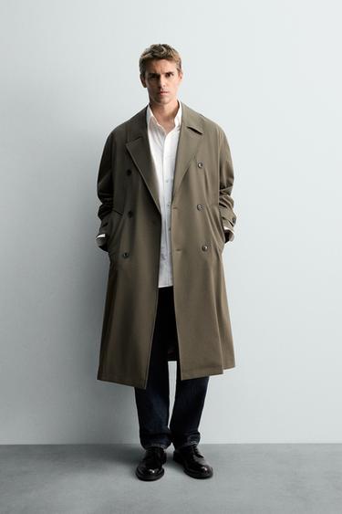 OVERSIZE FLOWING FIT TRENCH COAT - Taupe grey by Zara