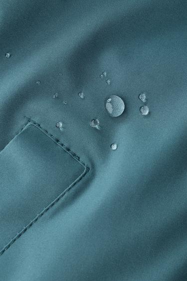 WATER-REPELLENT QUILTED COAT WITH HOODIE - Petrol blue by Zara - Image 8