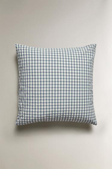FEDERA GUANCIALE COTONE QUADRI VICHY - Blu di Zara - Immagine 0