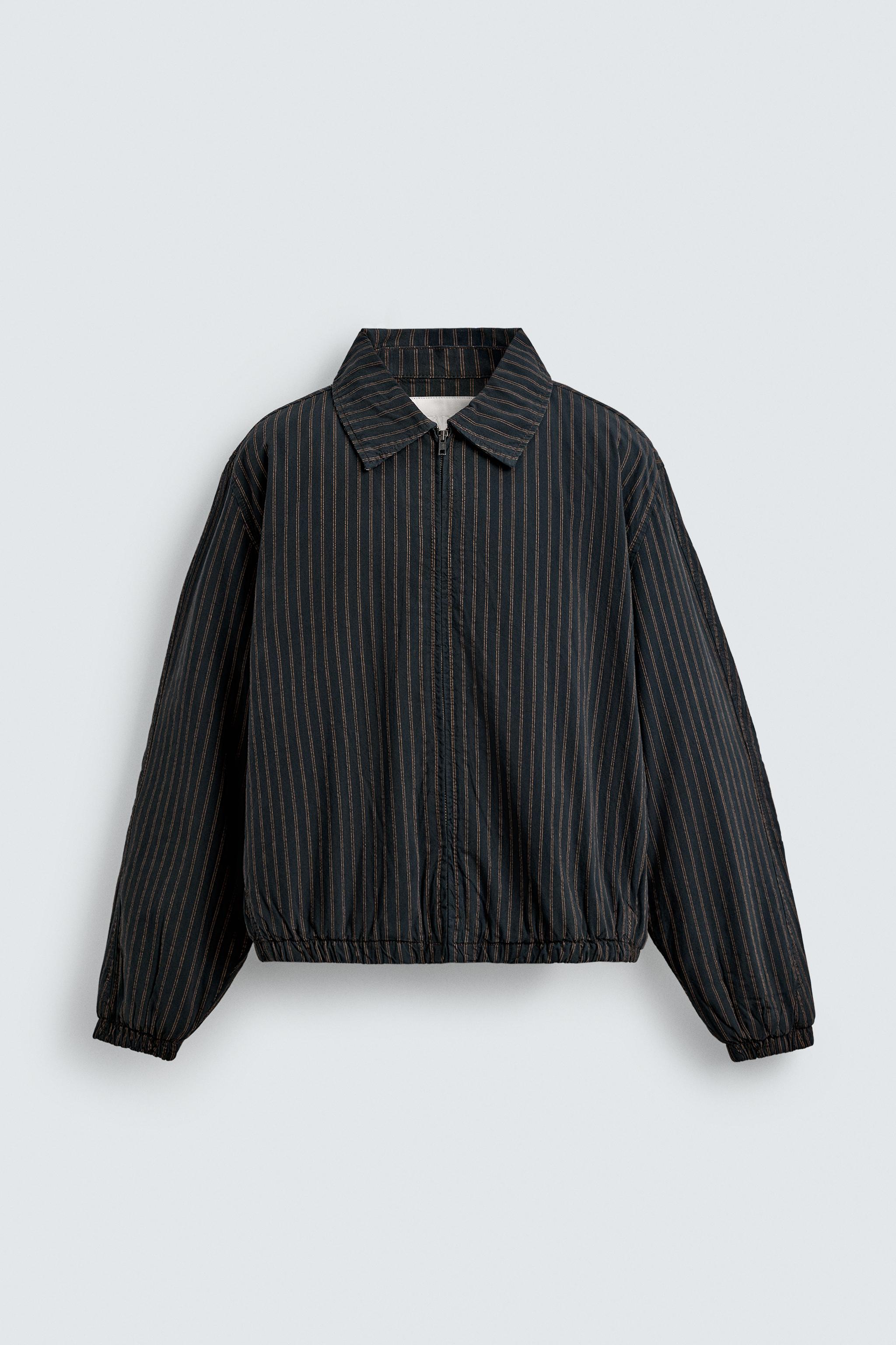 STRIPED CROPPED FIT JACKET