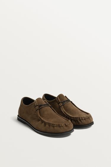 LEATHER SHOES - Brown by Zara