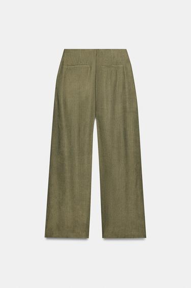ZW COLLECTION FLOWING TROUSERS - Dark olive by Zara - Image 6