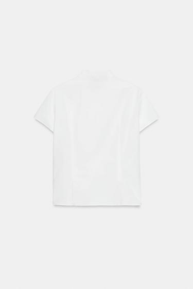 CHEMISE EN POPELINE À ALAMARS - Blanc de Zara - Image 5