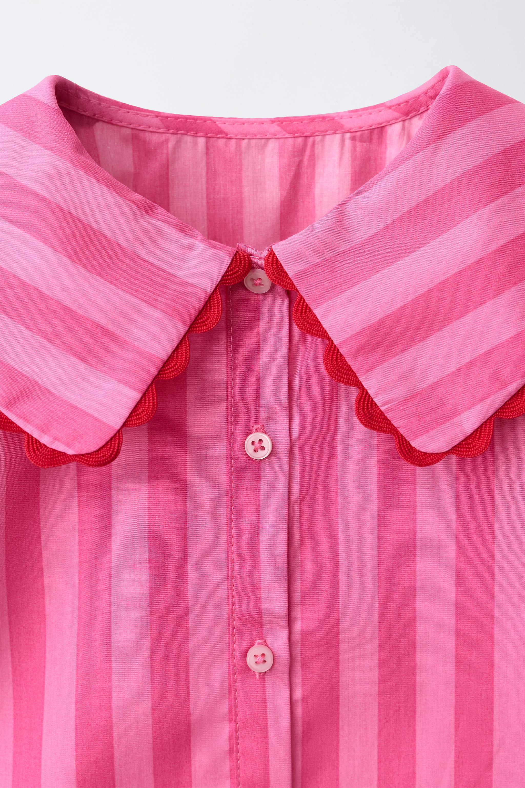 Zara STRIPED AND RICKRACK SHIRT — фото 4