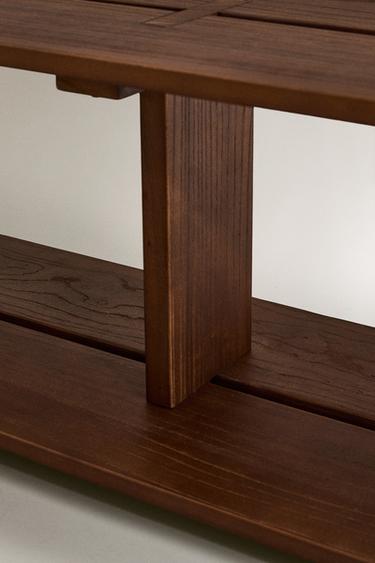 ÉTAGÈRE EN BOIS D'ORME À DEUX TABLETTES - Marron foncé de Zara - Image 4
