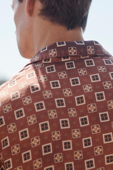 100% SILK PRINTED SHIRT LIMITED EDITION - Brick by Zara - Image 5