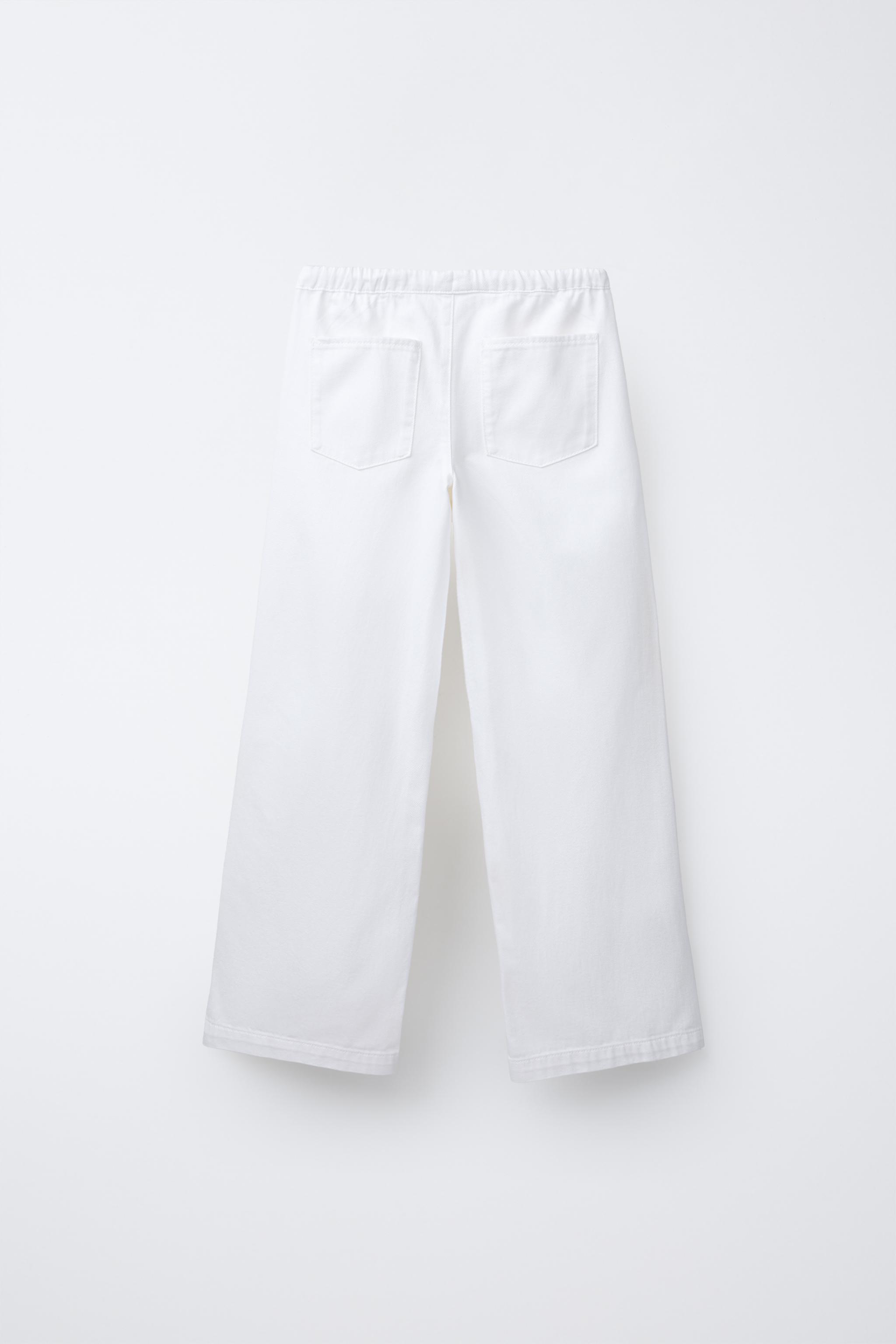 パンツ JCAESAR Distressed White Wide-Leg Denim JCAESAR Distressed White Wide-Leg Denim