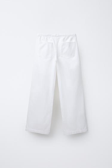 JEAN WIDE LEG FLUIDE CLOUS - Blanc de Zara - Image 1