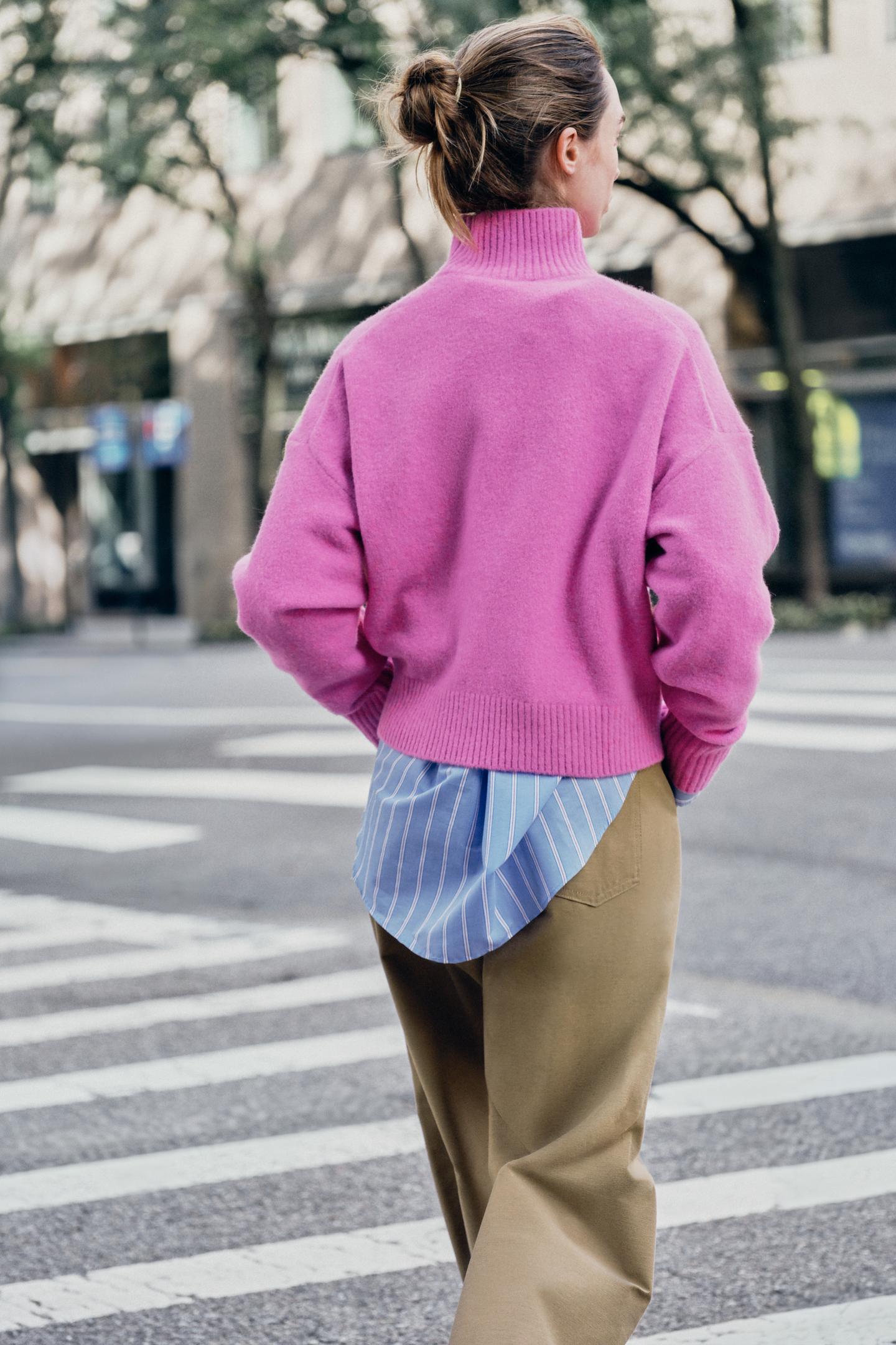 Женский свитер Zara Soft Knit, цвет: Розовый — фото 6