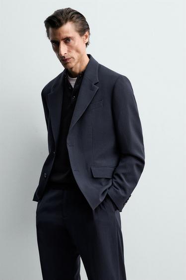 BLAZER DE COSTUME 100 % LAINE - Bleu marine de Zara - Image 5