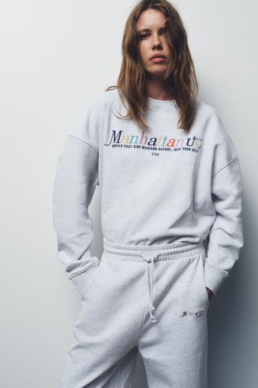 SWEAT VARSITY - Gris chiné de Zara - Image 3