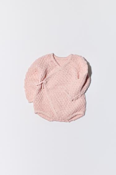 WOOL BLEND KNIT BODYSUIT - Pale pink by Zara