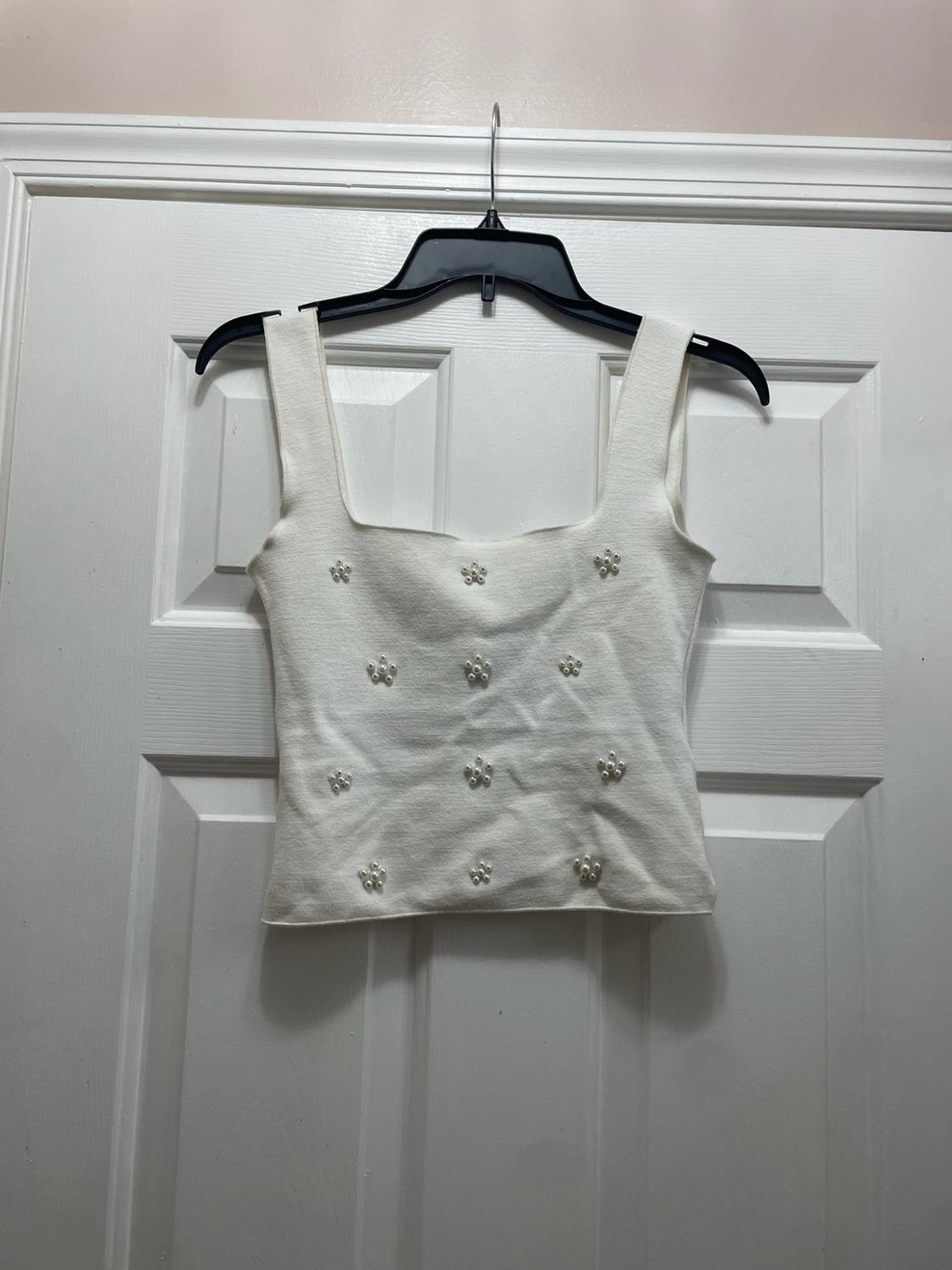 STRETCH KNIT PEARL TOP - Image 3