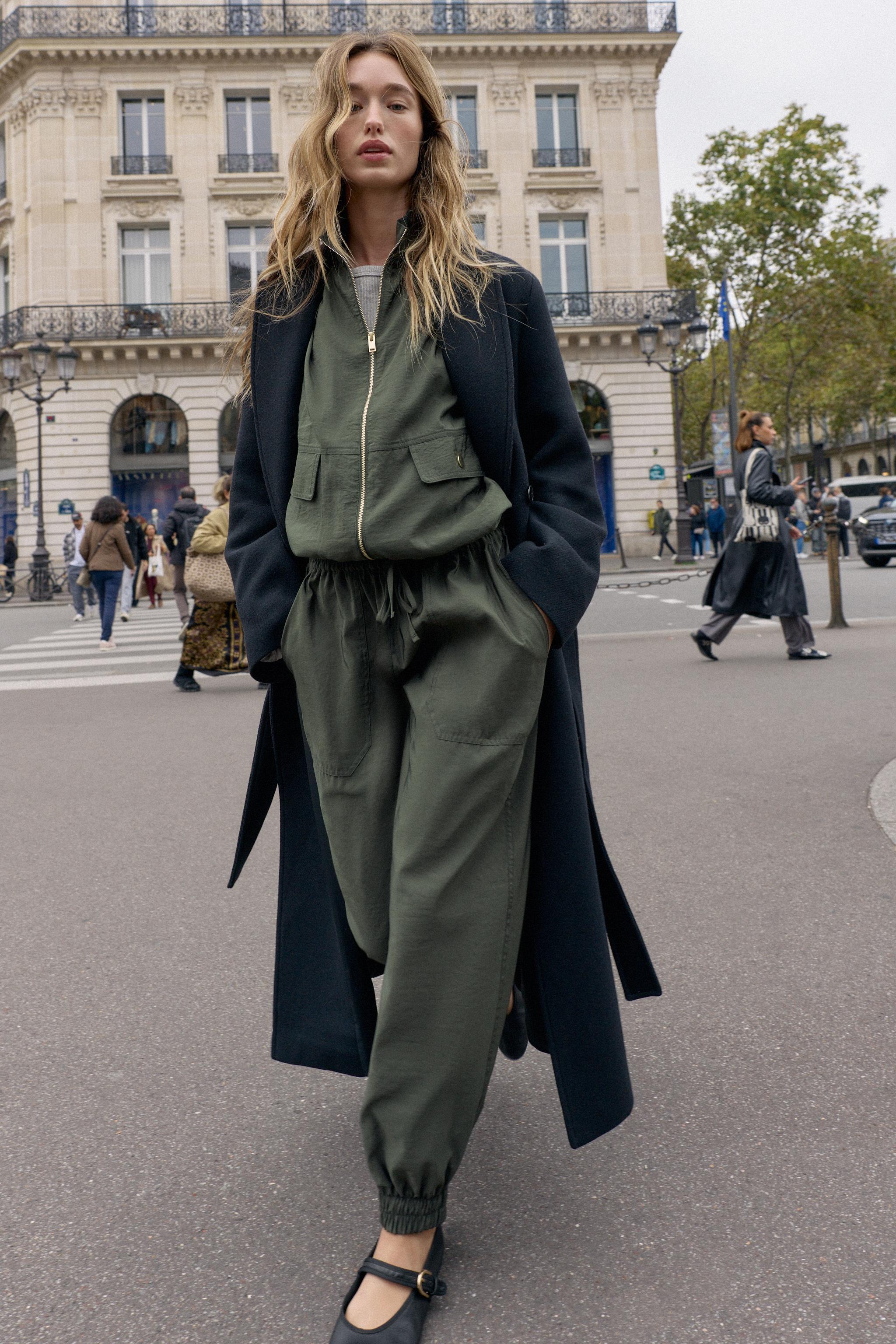 マッチングボンバーコート LサイズZARA 人気完売品】ZARA マッチングボンバーコート Lサイズ MA-1 ロング