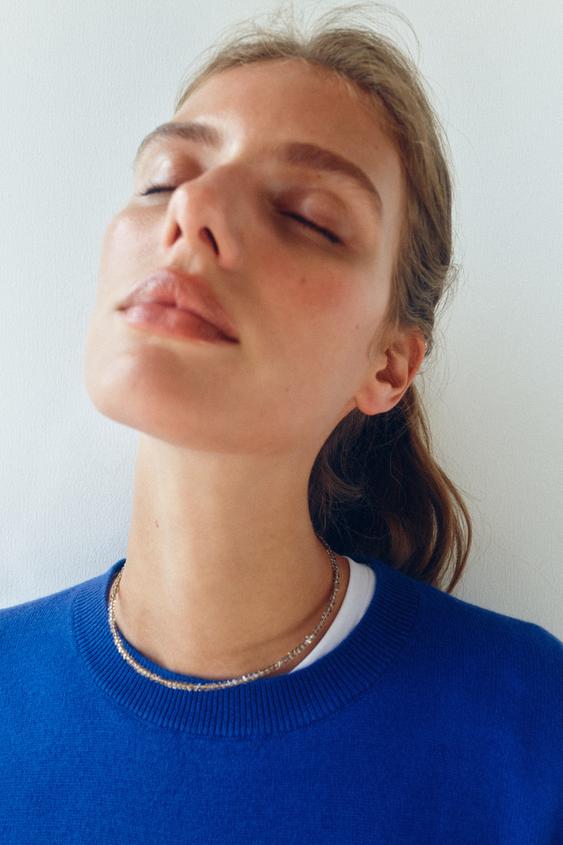 CHOKER-HALSKÆDE MED GLIMMER - guld fra Zara - Billede 0