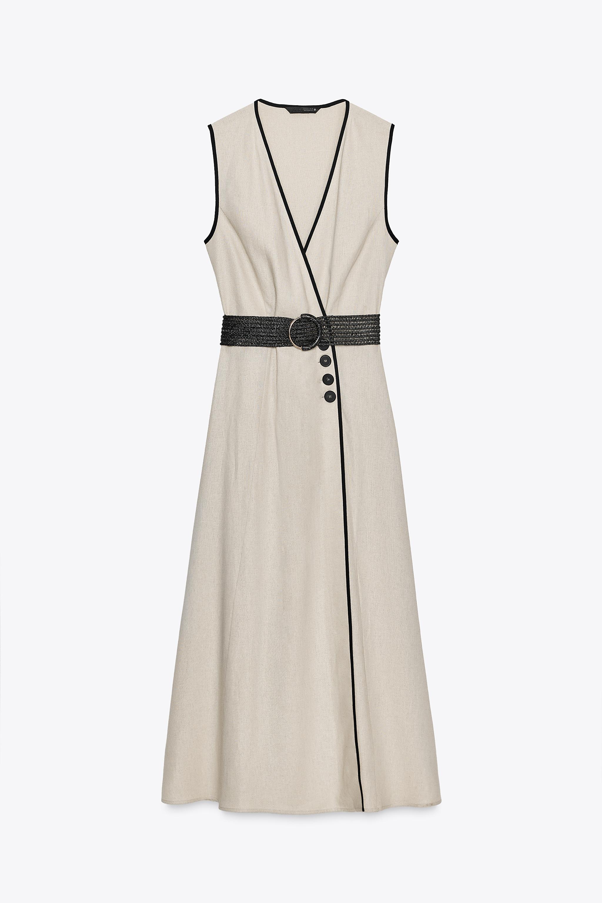 ROBE MIDI CEINTURE AVEC LIN