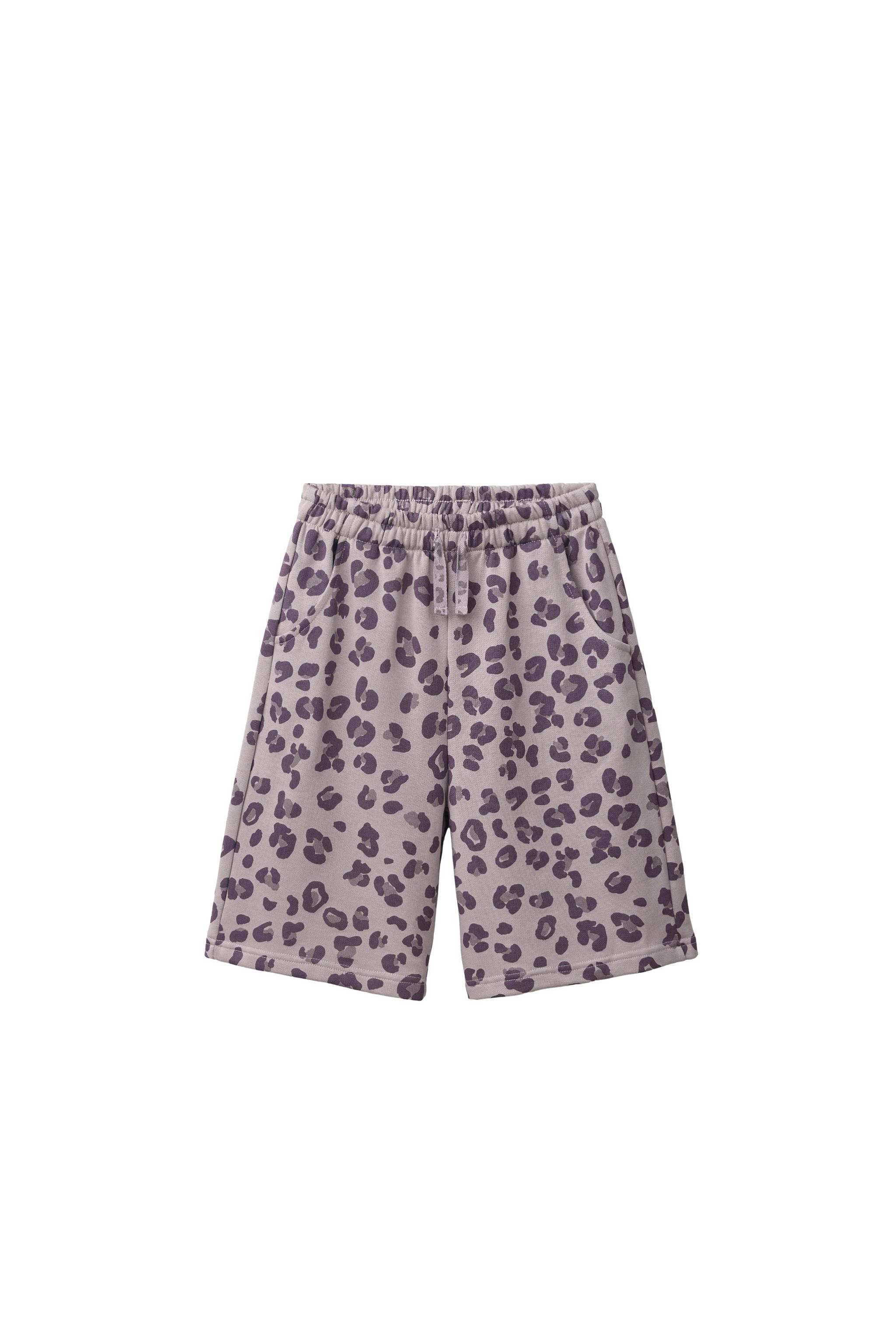 ANIMAL PRINT PLUSH SHORTS - Purple | ZARA United States