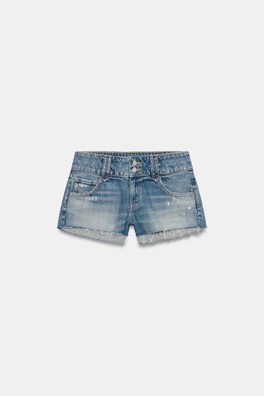 SHORT MINI EN DENIM TRF À CLOUS - Indigo de Zara - Image 2