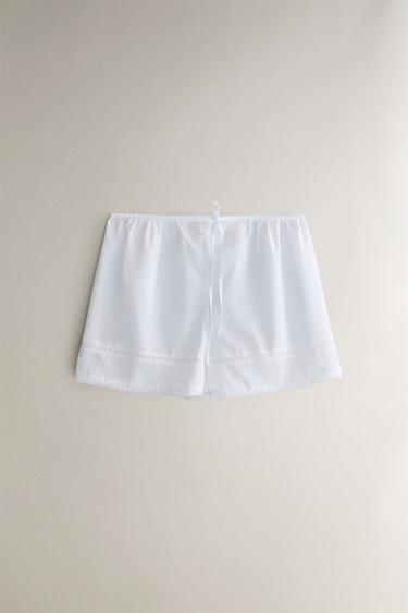 SHORT DENTELLE ET BRODERIE - Blanc de Zara - Image 0