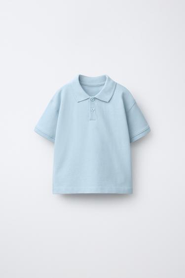 PLAIN PIQUÉ POLO SHIRT - Light blue by Zara