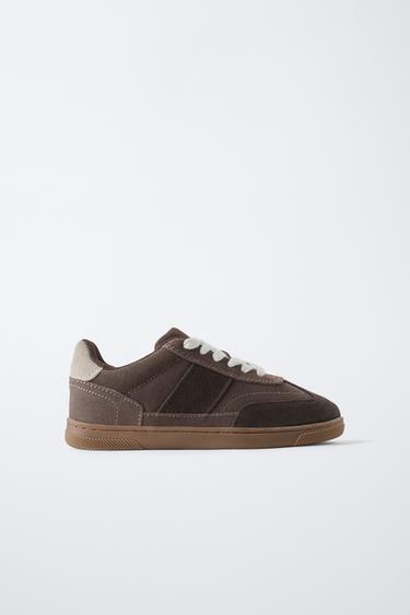 LEATHER TRAINERS - Brown by Zara