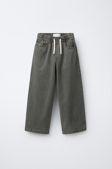 TWILL BAGGY TROUSERS - Green by Zara - Image 0